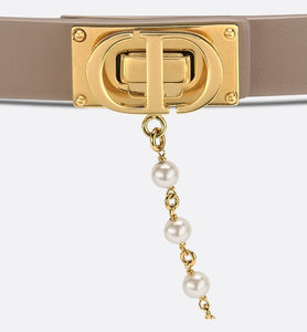 ディオール Dior Caro ベルト 20mm Dior Caro Belt • Warm Taupe Smooth Calfskin and White Glass
