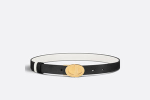 Forever Dior Reversible Belt • Black and Latte Smooth Calfskin, 22 MM