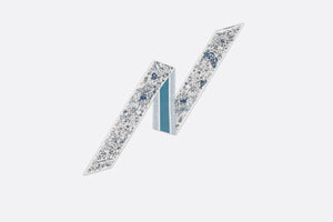 Butterfly Around the World Mitzah Scarf • White and Pastel Midnight Blue Silk Twill