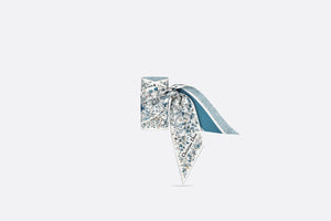 Butterfly Around the World Mitzah Scarf • White and Pastel Midnight Blue Silk Twill