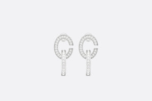 CD Lock Earrings • Silver-Finish Metal and Silver-Tone Crystals