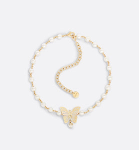 Dior Métamorphose Choker • Gold-Finish Metal and White Resin Pearls