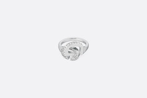 CD Lock Ring • Silver-Finish Metal and Silver-Tone Crystals