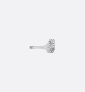 CD Lock Ring • Silver-Finish Metal and Silver-Tone Crystals