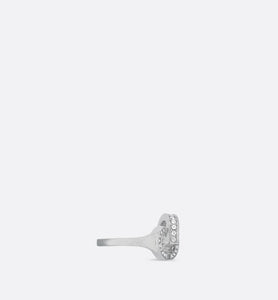 CD Lock Ring • Silver-Finish Metal and Silver-Tone Crystals