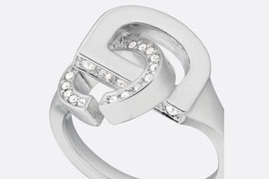 CD Lock Ring • Silver-Finish Metal and Silver-Tone Crystals