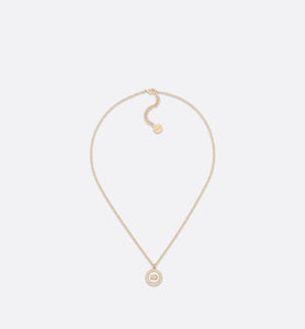 Petit CD Necklace • Gold-Finish Metal with White Resin Pearls and Latte Glass