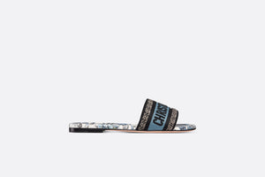 Dway Slide • Pastel Midnight Blue Multicolor Embroidered Cotton with Toile de Jouy Mexico Motif