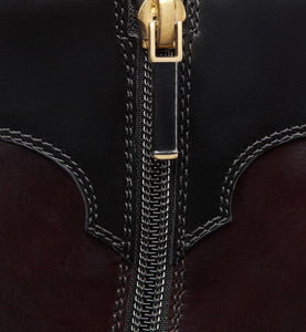 Dior West Heeled Ankle Boot • Black and Amaranth Calfskin