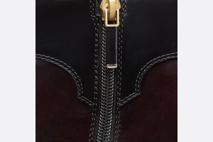 Dior West Heeled Ankle Boot • Black and Amaranth Calfskin