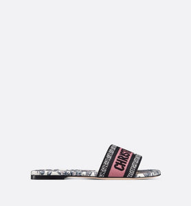 Dway Slide • Nude Multicolor Embroidered Cotton with Toile de Jouy Mexico Motif