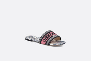 Dway Slide • Nude Multicolor Embroidered Cotton with Toile de Jouy Mexico Motif
