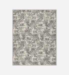 Toile de Jouy Sauvage Stole • Ivory and Gray Cashmere