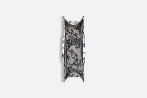 Large Dior Book Tote • White and Pastel Midnight Blue Toile de Jouy Mexico Embroidery (42 x 35 x 18.5 cm)