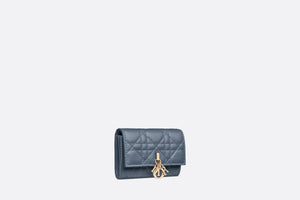 XS Miss Dior Wallet • Pastel Midnight Blue Cannage Lambskin