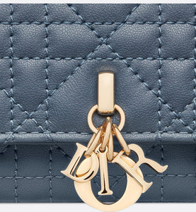 XS Miss Dior Wallet • Pastel Midnight Blue Cannage Lambskin