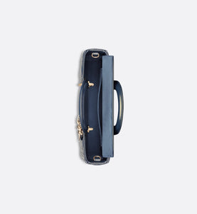 Medium Lady D-Joy Bag • Pastel Midnight Blue Glossy Iridescent Cannage Calfskin