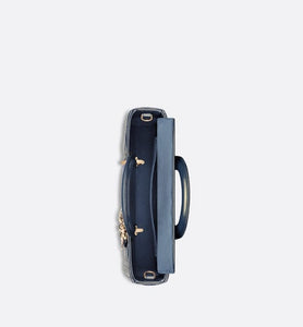 Medium Lady D-Joy Bag • Pastel Midnight Blue Glossy Iridescent Cannage Calfskin