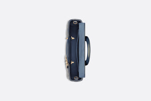 Medium Lady D-Joy Bag • Pastel Midnight Blue Glossy Iridescent Cannage Calfskin