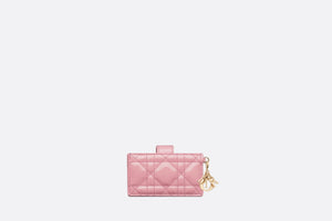Lady Dior 5-Gusset Card Holder • Melocoton Pink Patent Cannage Calfskin