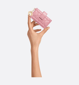 Lady Dior 5-Gusset Card Holder • Melocoton Pink Patent Cannage Calfskin