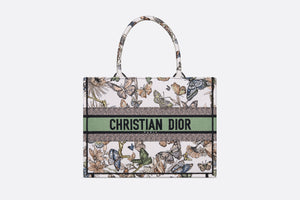 Medium Dior Book Tote • White Multicolor Toile de Jouy Mexico Embroidery (36 x 27.5 x 16.5 cm)
