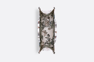 Medium Dior Book Tote • White Multicolor Toile de Jouy Mexico Embroidery (36 x 27.5 x 16.5 cm)