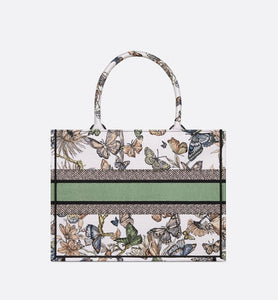 Medium Dior Book Tote • White Multicolor Toile de Jouy Mexico Embroidery (36 x 27.5 x 16.5 cm)