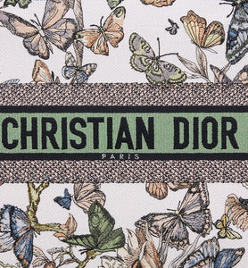 Medium Dior Book Tote • White Multicolor Toile de Jouy Mexico Embroidery (36 x 27.5 x 16.5 cm)