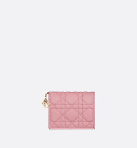 Lady Dior Mini Wallet • Melocoton Pink Cannage Lambskin