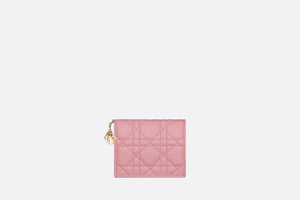 Lady Dior Mini Wallet • Melocoton Pink Cannage Lambskin