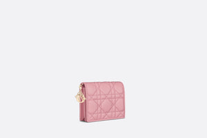 Lady Dior Mini Wallet • Melocoton Pink Cannage Lambskin
