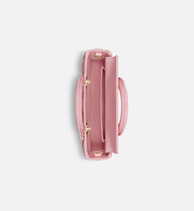 Small Lady D-Joy Bag • Melocoton Pink Glossy Iridescent Cannage Calfskin