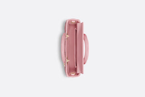 Small Lady D-Joy Bag • Melocoton Pink Glossy Iridescent Cannage Calfskin