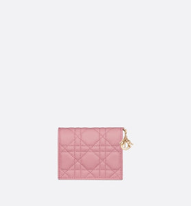 Lady Dior Mini Wallet • Melocoton Pink Cannage Lambskin