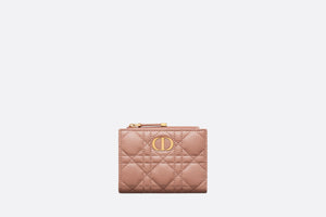 Dior Caro Dahlia Wallet • Rose Des Vents Supple Cannage Calfskin