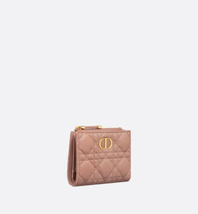 Dior Caro Dahlia Wallet • Rose Des Vents Supple Cannage Calfskin