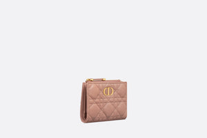Dior Caro Dahlia Wallet • Rose Des Vents Supple Cannage Calfskin