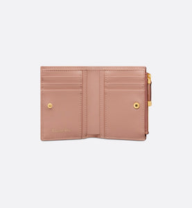 Dior Caro Dahlia Wallet • Rose Des Vents Supple Cannage Calfskin