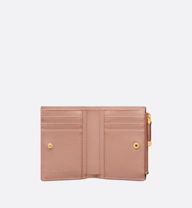 Dior Caro Dahlia Wallet • Rose Des Vents Supple Cannage Calfskin