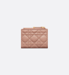 Dior Caro Dahlia Wallet • Rose Des Vents Supple Cannage Calfskin
