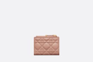Dior Caro Dahlia Wallet • Rose Des Vents Supple Cannage Calfskin