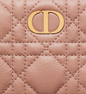 Dior Caro Dahlia Wallet • Rose Des Vents Supple Cannage Calfskin