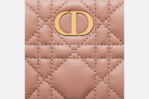 Dior Caro Dahlia Wallet • Rose Des Vents Supple Cannage Calfskin