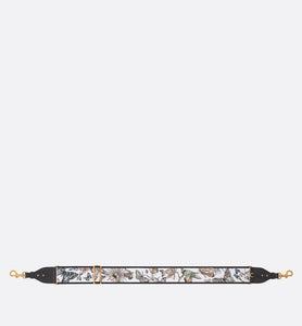 Adjustable Shoulder Strap with Ring • White Multicolor Toile de Jouy Mexico Embroidery
