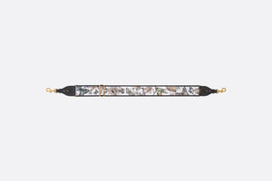 Adjustable Shoulder Strap with Ring • White Multicolor Toile de Jouy Mexico Embroidery