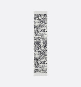 Toile de Jouy Sauvage Scarf • Navy Blue Cashmere and Wool