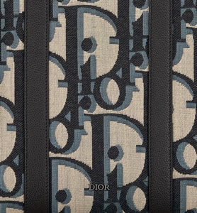 East-West Tote Bag • Beige and Black Maxi Dior Oblique Jacquard