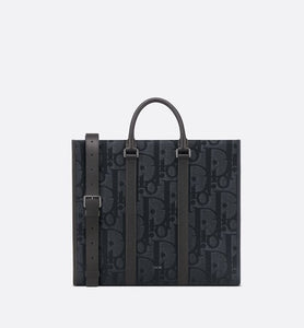 East-West Tote Bag • Black Maxi Dior Oblique Jacquard