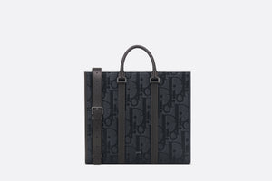 East-West Tote Bag • Black Maxi Dior Oblique Jacquard